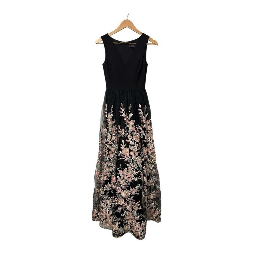 Morgan & Co. Mesh Evening Dress Gown Maxi Embroidered Sister Of Bride 1 - Picture 5 of 8